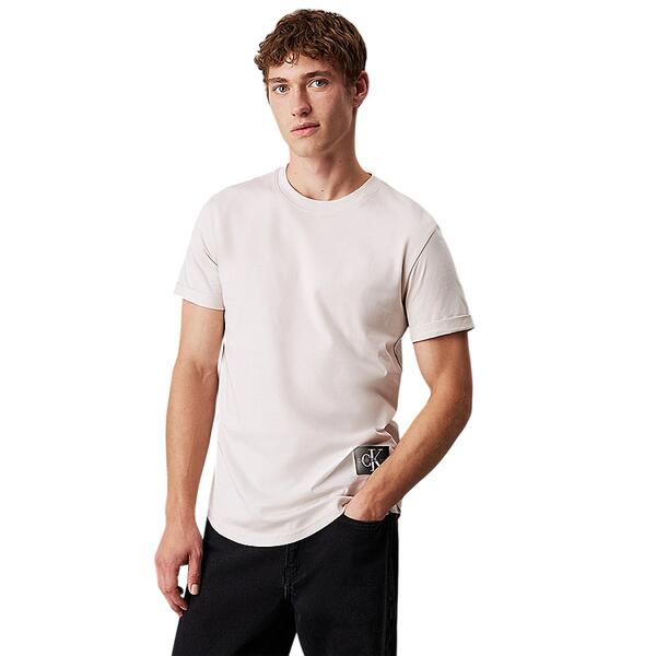 Ανδρικό T-Shirt Calvin Klein Badge Turn Up Sleeve Moonbeam J30J323482-PDH