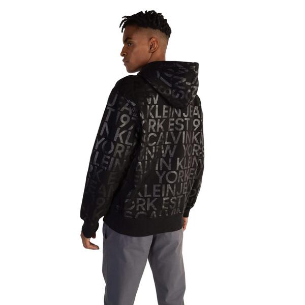 Ανδρικό Φούτερ Calvin Klein Logo Aop Hoodie Tone On Tone J30J324634-0GL