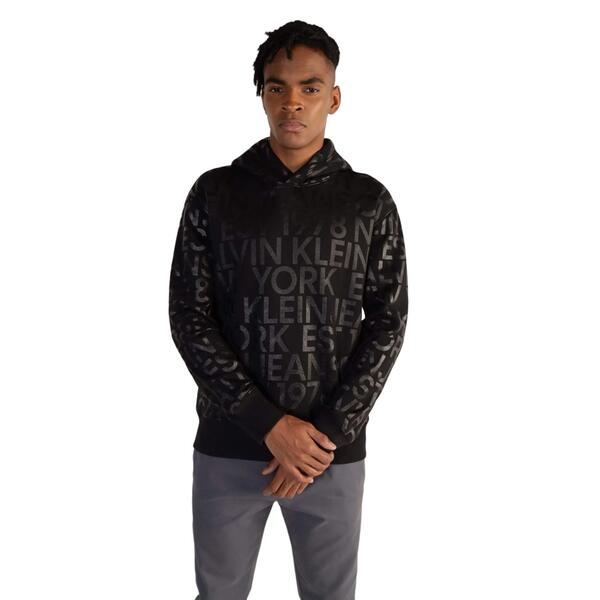 Ανδρικό Φούτερ Calvin Klein Logo Aop Hoodie Tone On Tone J30J324634-0GL