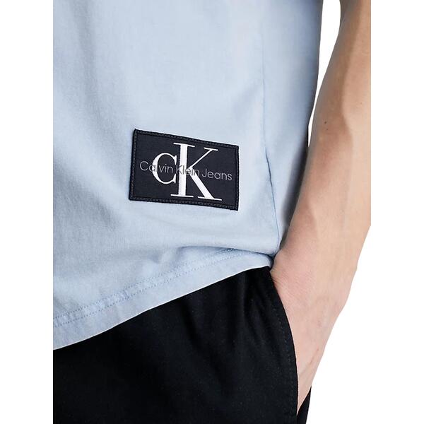 Ανδρικό T-shirt Calvin Klein Washed Monologo Badge Tee Dusk Blue J30J325207-CEZ