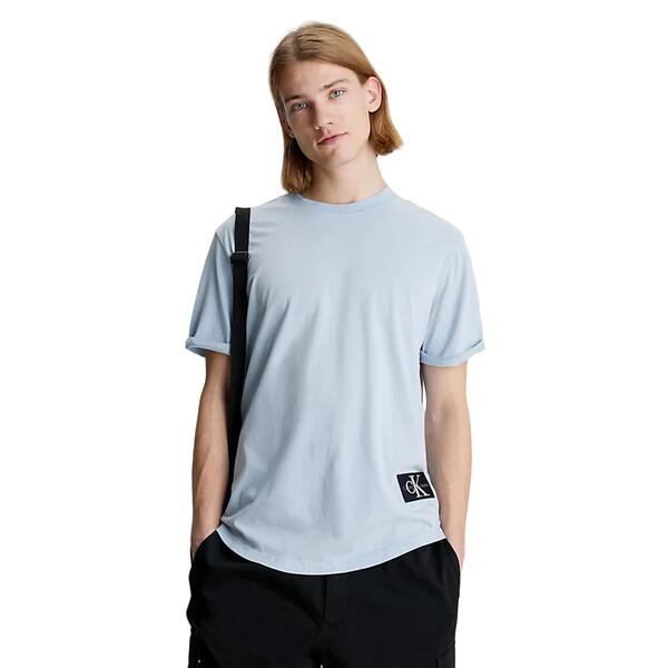 Ανδρικό T-shirt Calvin Klein Washed Monologo Badge Tee Dusk Blue J30J325207-CEZ