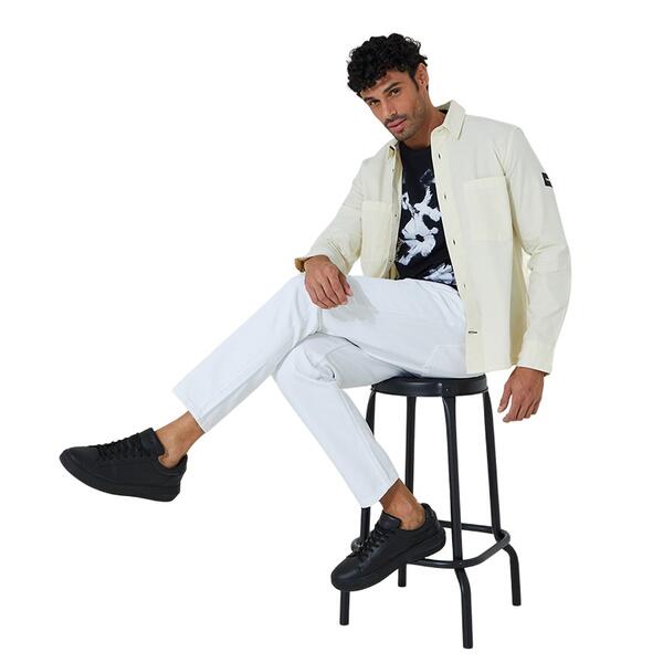 Ανδρικό Πουκάμισο Calvin Klein Rip Stop Overshirt Egret K10K108155-YAH