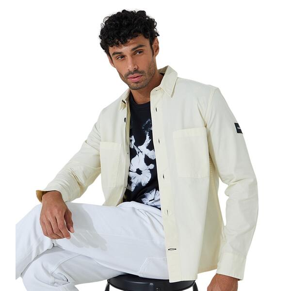 Ανδρικό Πουκάμισο Calvin Klein Rip Stop Overshirt Egret K10K108155-YAH