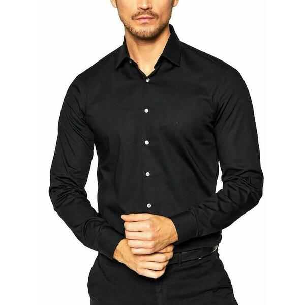 Ανδρικό Πουκάμισο Calvin Klein Poplin Stretch Slim Black K10K108229-0GN