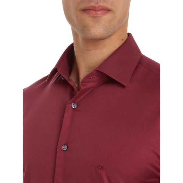 Ανδρικό Πουκάμισο Calvin Klein Twill Easy Care Fitted Shirt Tawny Port K10K108427-XUU