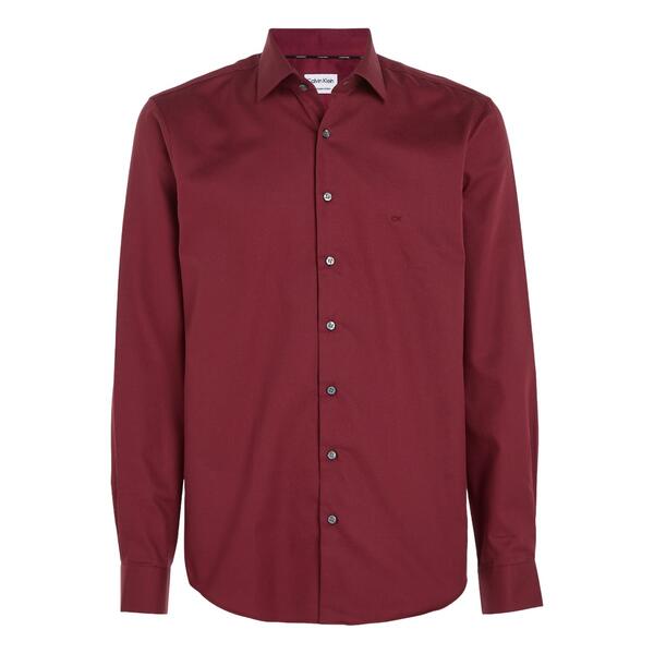 Ανδρικό Πουκάμισο Calvin Klein Twill Easy Care Fitted Shirt Tawny Port K10K108427-XUU