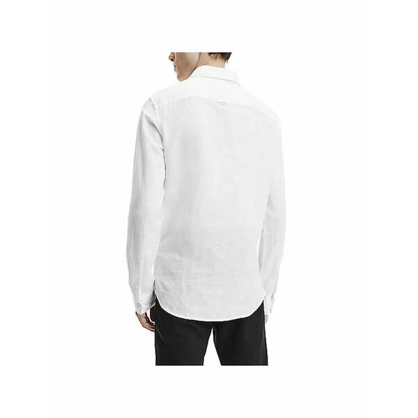 Ανδρικό Πουκάμισο Calvin Klein Cotton Linen Chest Pocket Bright White K10K108664-YAF