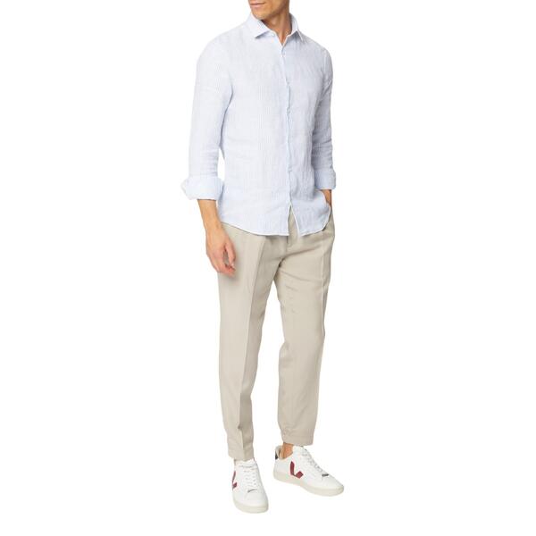 Ανδρικό Πουκάμισο Calvin Klein Linen Stripe Slim Shirt Blue K10K109332-0G0