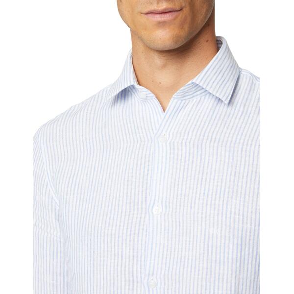 Ανδρικό Πουκάμισο Calvin Klein Linen Stripe Slim Shirt Blue K10K109332-0G0