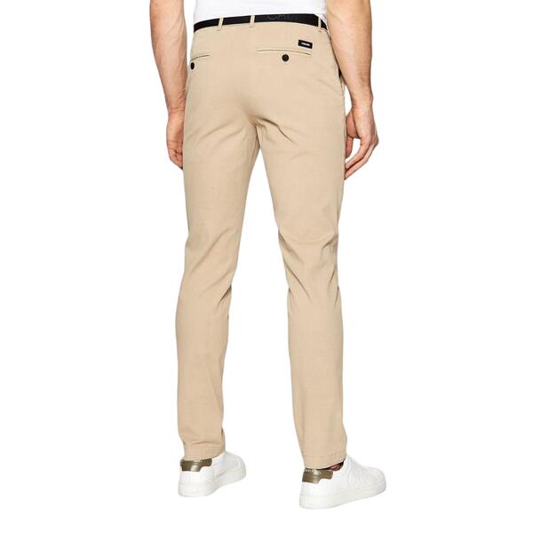 Ανδρικό Παντελόνι Calvin Klein Slim Fit Garment Dye Chino Belt Travertine K10K109456-PF234