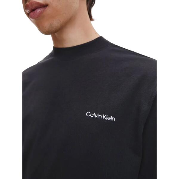 Ανδρική Μπλούζα Calvin Klein Micro Logo Ls Mock Neck Ck Black K10K110179-BEH