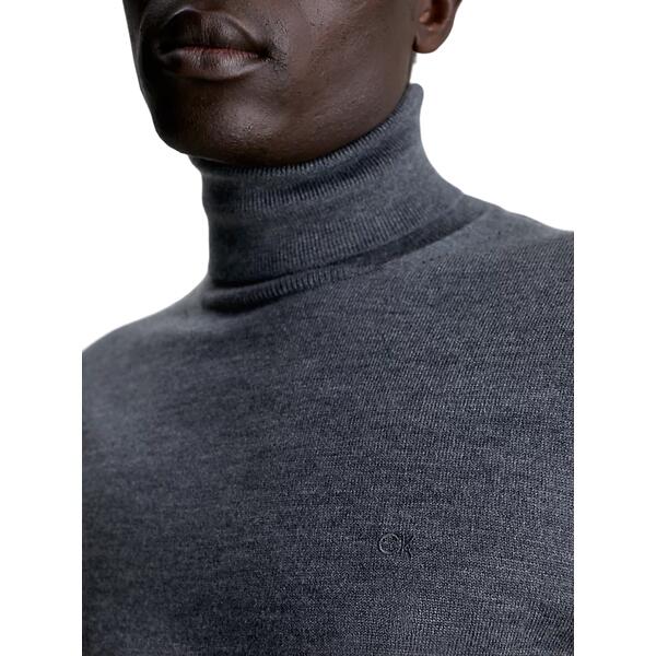 Ανδρικό Πουλόβερ Calvin Klein Superior Wool Mock Neck Dark Grey Heather K10K110424-P4E