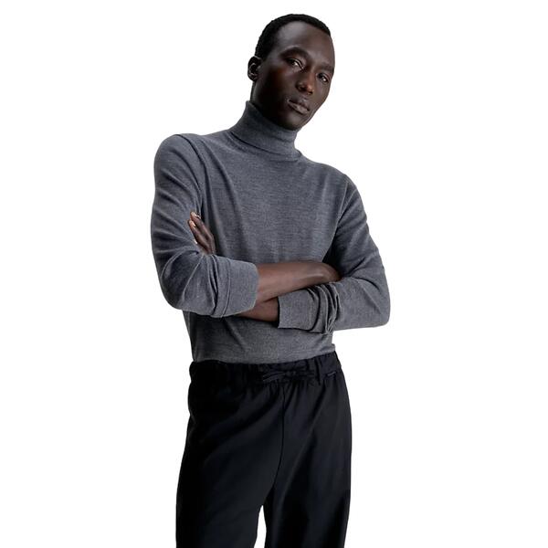 Ανδρικό Πουλόβερ Calvin Klein Superior Wool Mock Neck Dark Grey Heather K10K110424-P4E