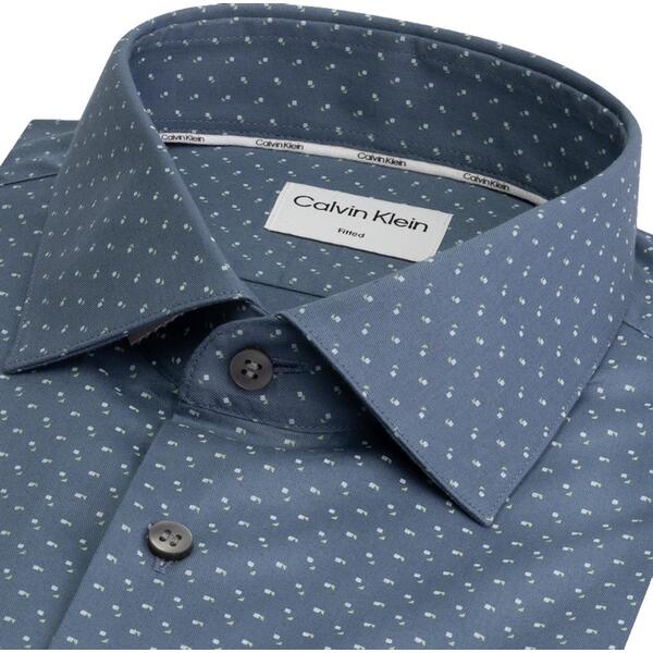 Ανδρικό Πουκάμισο Calvin Klein Twill Print Fitted Grey Tar K10K110937-POC