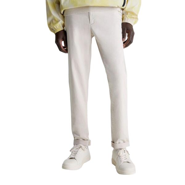 Ανδρικό Παντελόνι Calvin Klein Satin Stretch Slim Chino Stony Beige K10K110963-ACE32