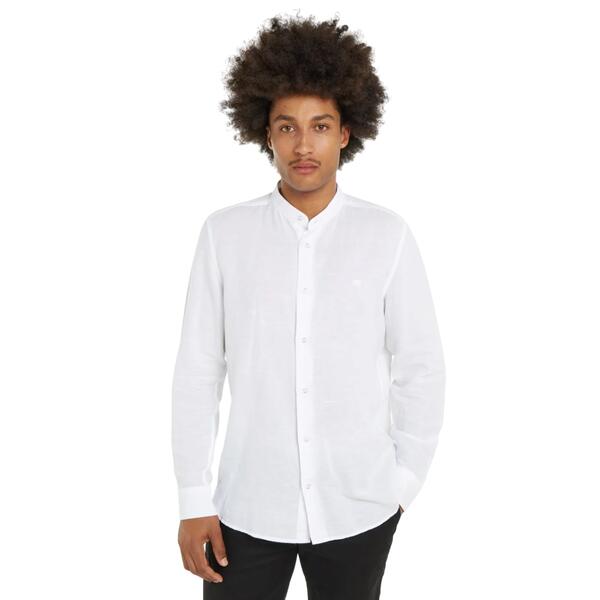 Ανδρικό Πουκάμισο Calvin Klein Linen Cotton Stand Up C Shirt Bright White K10K112706-YAF