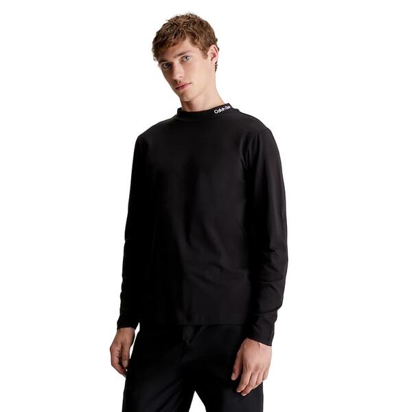 Ανδρική Μπλούζα Calvin Klein Logo Mock Neck T-Shirt Ck Black K10K112757-ΒΕΗ