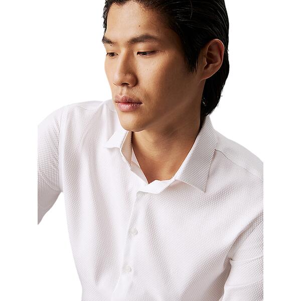Αντρικό Πουκάμισο Calvin Klein Non Iron Tonal Dobby Slim Bright White K10K113528-YAF