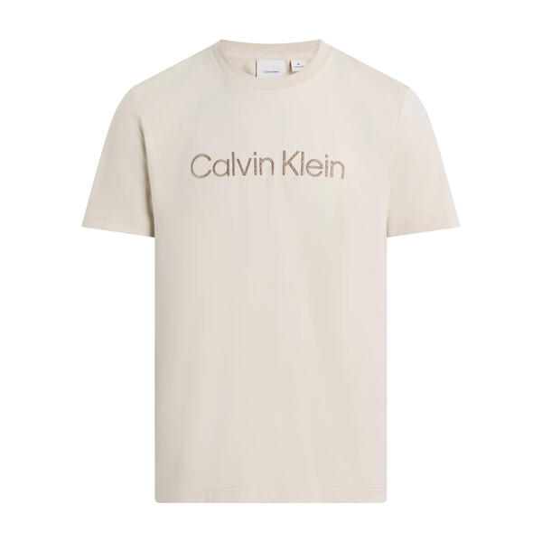 Ανδρικό T-shirt Calvin Klein Textured Embroidery Logo Oatmeal K10K114169-PDV
