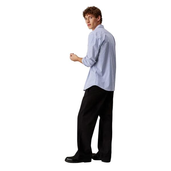 Ανδρικό Πουκάμισο Calvin Klein Poplin Stripe Ls White Dutch Blue Stripe K10K114445-0BA