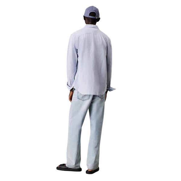 Ανδρικό Πουκάμισο Calvin Klein Linen Cotton Regular L s Shirt Zen Blue K10K114488-DWE