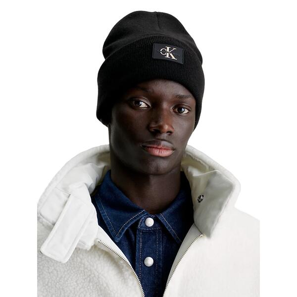 Ανδρικό Σκουφάκι Calvin Klein Monologo Patch Non-Rib Beanie Black K50K511743-BEH