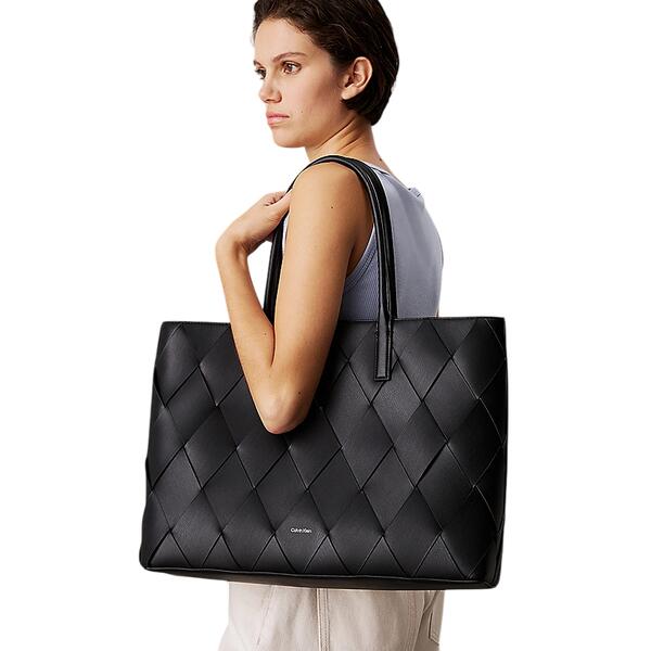 Γυναικεία Τσάντα Ώμου Calvin Klein Ck Woven Medium Shopper Ck Black K60K612994-BEH