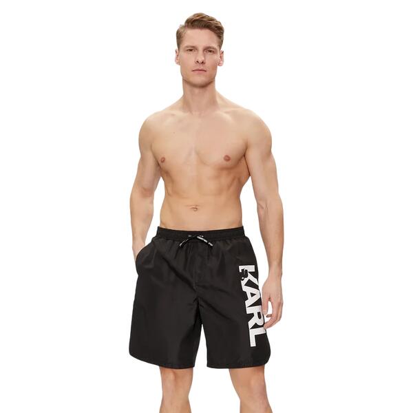 Ανδρικό Μαγιό Karl Lagerfeld Karl Logo Long Boardshorts Black 241M2204-999
