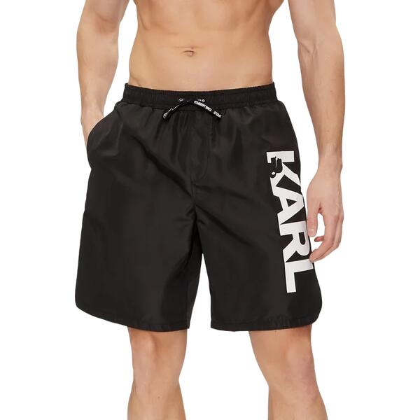 Ανδρικό Μαγιό Karl Lagerfeld Karl Logo Long Boardshorts Black 241M2204-999
