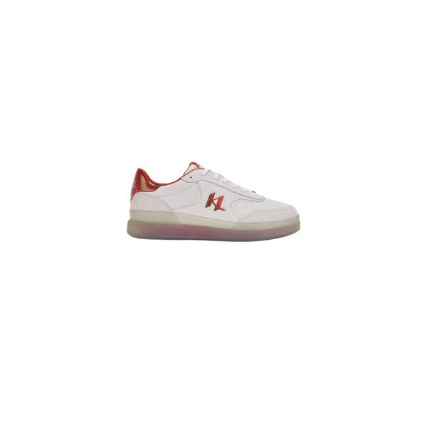 Ανδρικά Sneakers Karl Lagerfeld Nano KL Lace Lo White Lthr W_ Red KL53426-01D