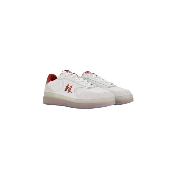 Ανδρικά Sneakers Karl Lagerfeld Nano KL Lace Lo White Lthr W_ Red KL53426-01D