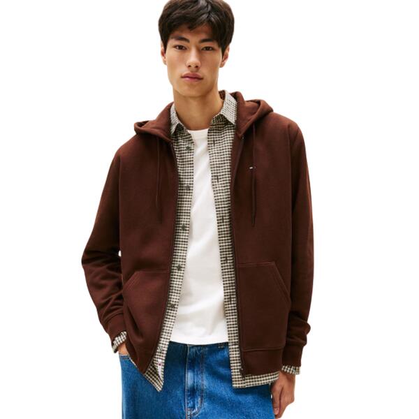 Ανδρική Ζακέτα Tommy Jeans Tjm Reg S Flag Zip Thru Rich Brown DM0DM20743-GS7