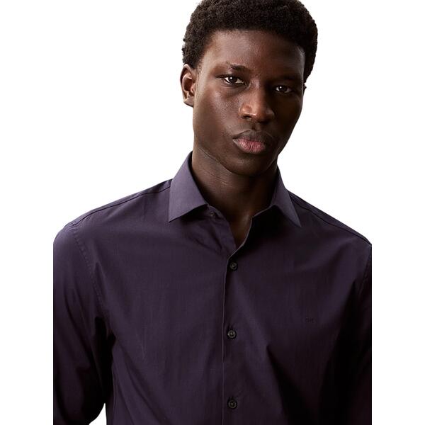 Ανδρικό Πουκάμισο Calvin Klein Reg Esntl Poplin Nos Str Sld Night Sky LV019EU001-XNW