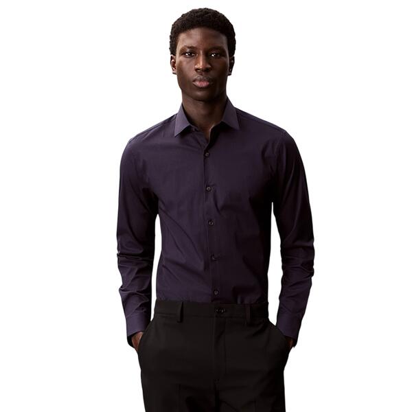 Ανδρικό Πουκάμισο Calvin Klein Reg Esntl Poplin Nos Str Sld Night Sky LV019EU001-XNW