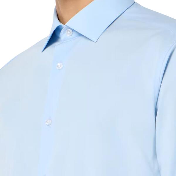 Ανδρικό Πουκάμισο Calvin Klein Reg Esntl Poplin Nos Str Sld Calm Blue LV019EU001-XNU