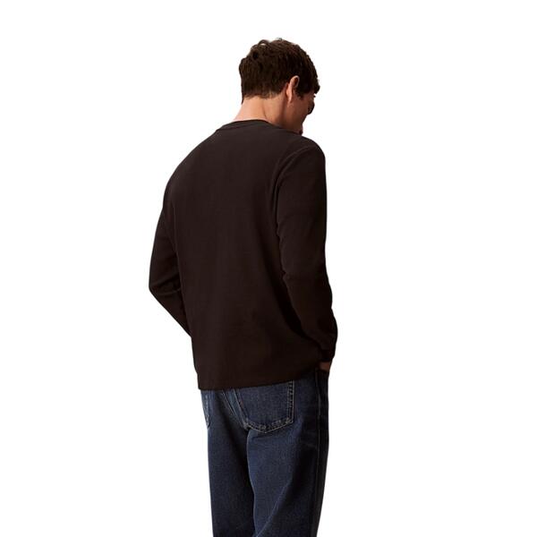 Ανδρική Μπλούζα Calvin Klein Ls Waffle Badge Crewnk Tee Black LV040EM217-UB1