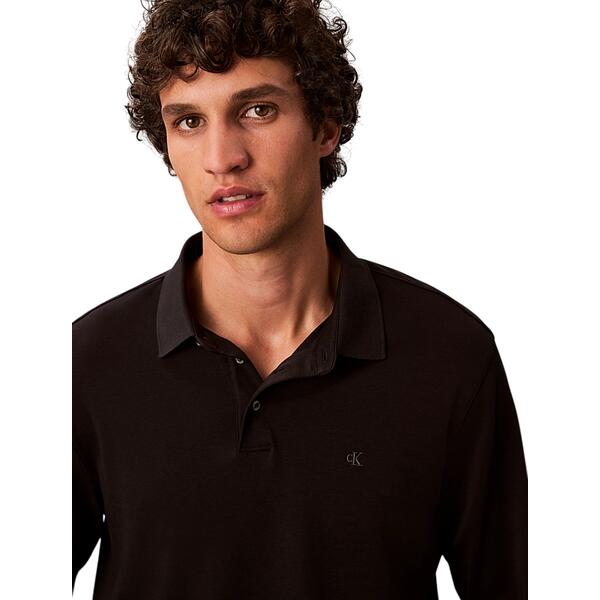 Ανδρικό Polo Calvin Klein Ls Supima Cotton Solid Polo Black LV040EM909-UB1