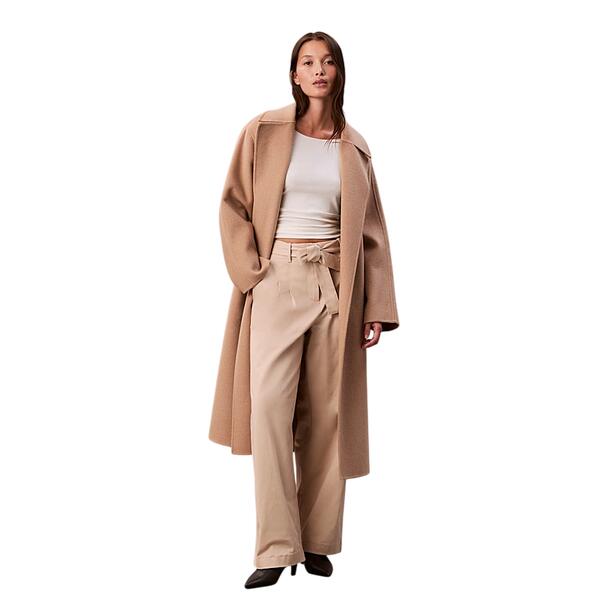 Γυναικείο Παντελόνι Calvin Klein Cotton Twill Belted Trouser Charming Khaki LV044D639G-0XG