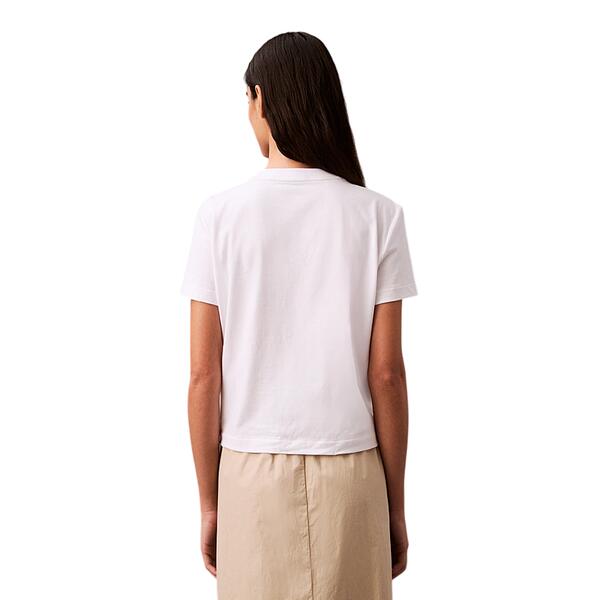 Γυναικείο T-Shirt Calvin Klein Ss Flocked Logo Cn Tee Brilliant White LV047B851G-YAA