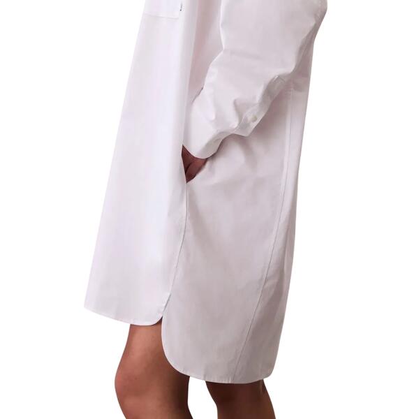 Γυναικείο Φόρεμα Calvin Klein Cotton Oversized Mini Shirtdress Brilliant White LV047C022G-YAA