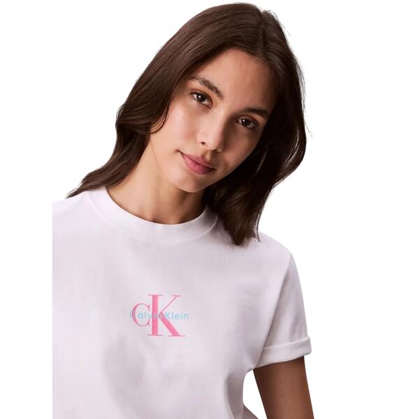 Γυναικείο T-Shirt Calvin Klein Jeans SS 20s Classic Logo Tee Brilliant White LV047C856G-YAA