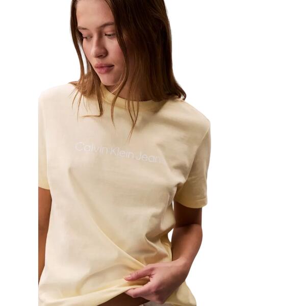 Γυναικείο T-Shirt Cavin Klein  A- Inst Logo Classic Tee Ss Buttercream LV047C912G-XF8