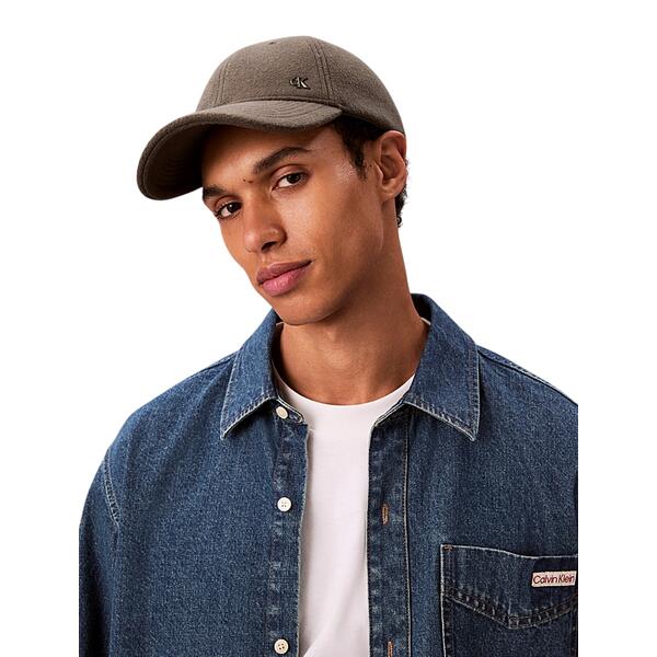 Ανδρικό Καπέλο Calvin Klein Felt w Metal Plaque Cap Dark Grey LV04D5054G-N3Z
