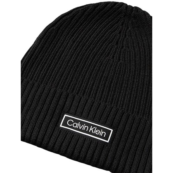 Ανδρικός Σκούφος Calvin Klein Patch Chunky Rib Cotton Beanie Black LV04D8053G-UB1