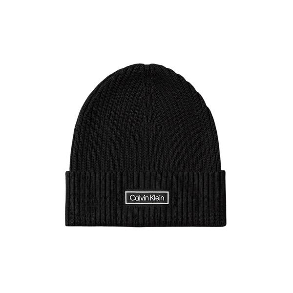 Ανδρικός Σκούφος Calvin Klein Patch Chunky Rib Cotton Beanie Black LV04D8053G-UB1