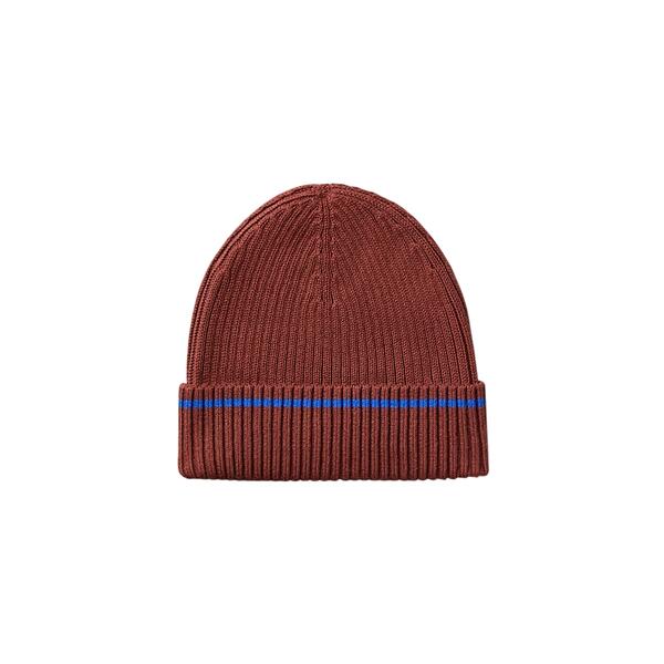 Ανδρικός Σκούφος Calvin Klein Patch Rib Cotton Tipping Beanie Cherry Mahogany/Royalty LV04D8054G-XWI