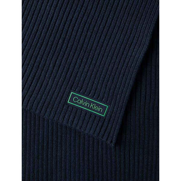 Ανδρικό Κασκόλ Calvin Klein Patch Chunky Rib Cotton Scarf Dark Sapphire LV04D8055G-CEF