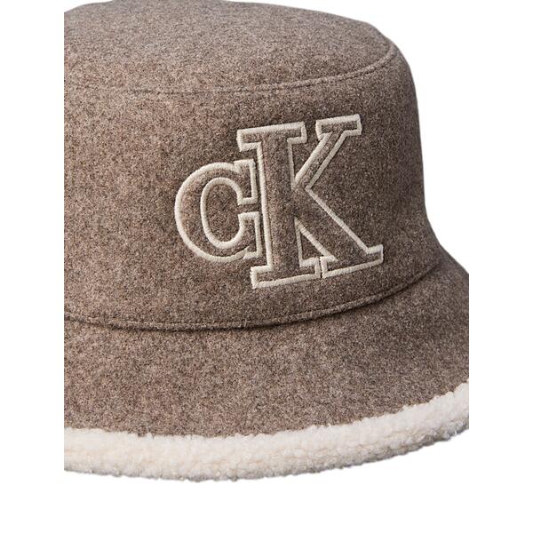 Γυναικείο Καπέλο Calvin Klein Sherpa W/Felt Reversible Bucket Demitasse Heather LV04F5095G-BAM