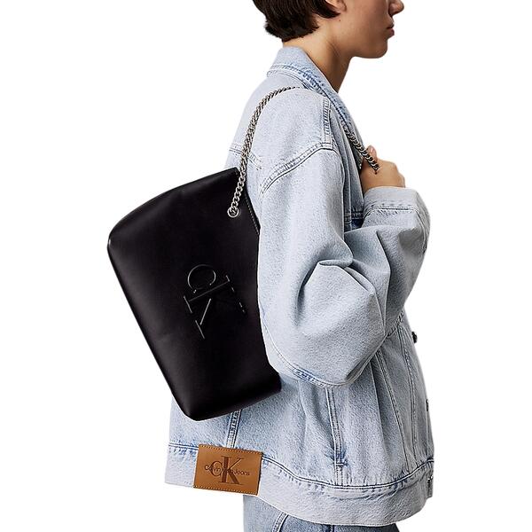 Γυναικεία Τσάντα Calvin Klein Sculpted Chain Shoulder Bag Na Black LV04K3163G-UB1