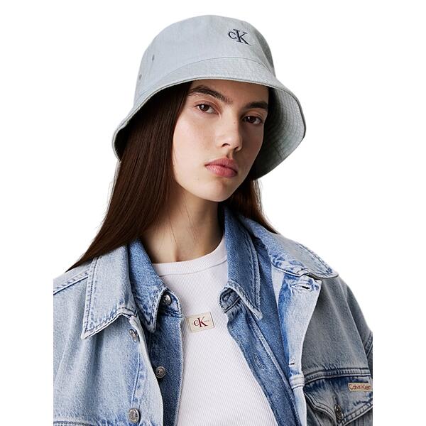 Γυναικείο Καπέλο Calvin Klein Embro Monogram Denim Bucket Hat Light Washed Denim LV04K5021G-LHL